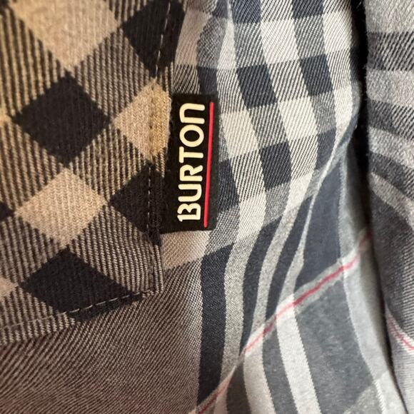 Burton Dryride Gray Black Plaid Hooded Flannel Shirt Mens Large Outdoor Gorpcore - Picture 4 of 7